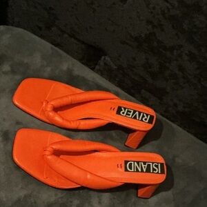 River Island Bold Orange Heeled Sandals